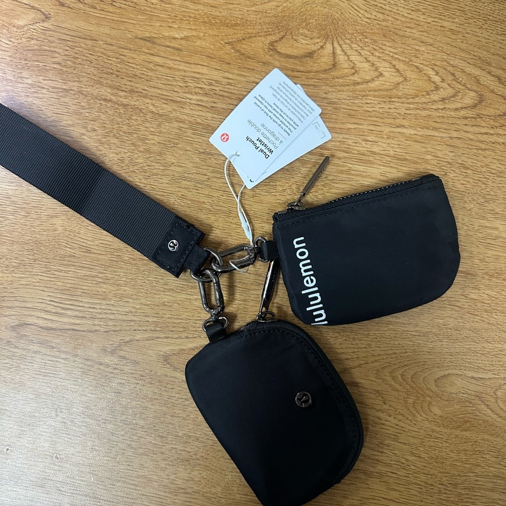 Lululemon Black dual pouch wristlet